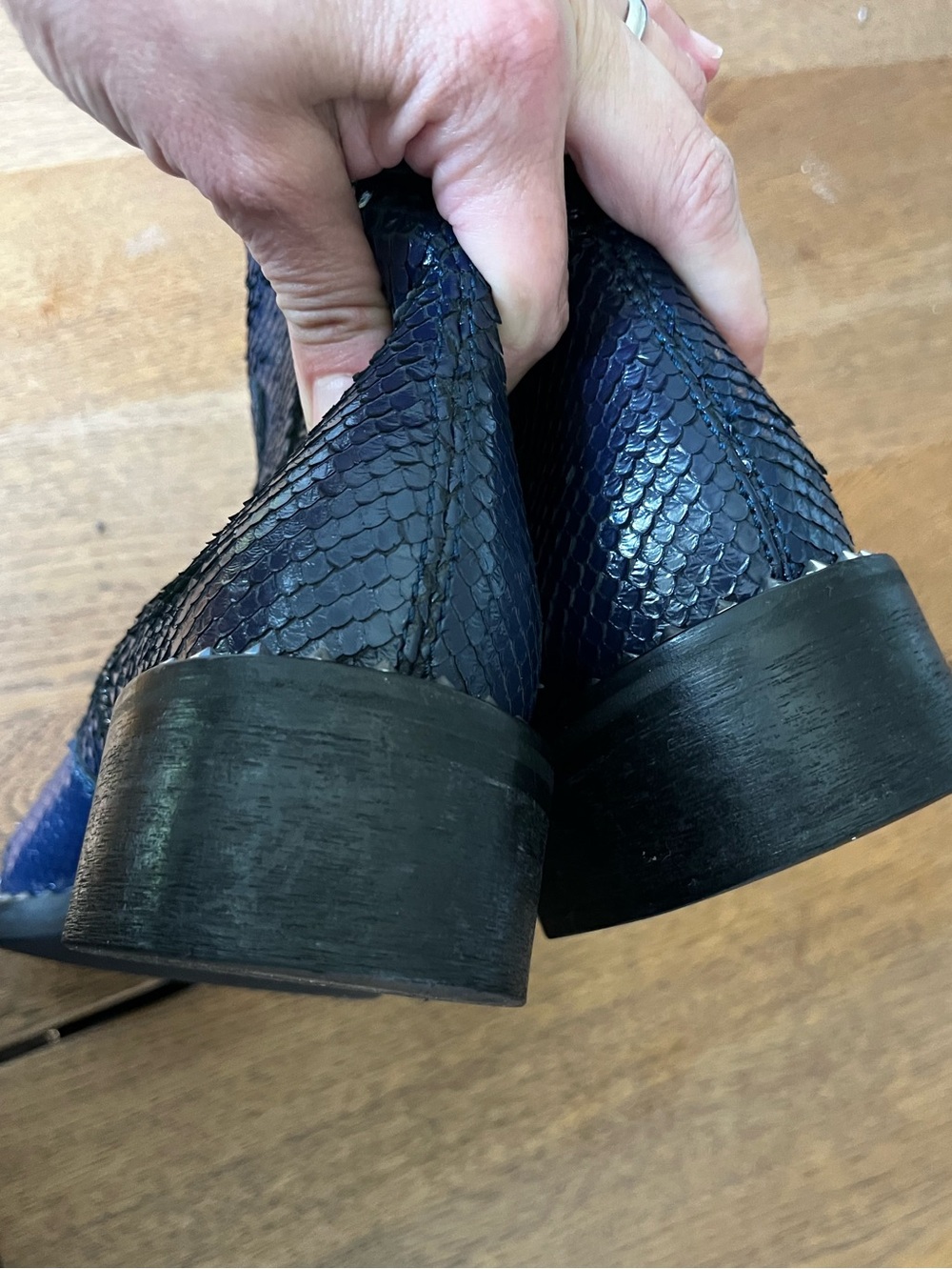 Cobalt blue leather textured boots by Zadig & Voltaire Sz 39 - Picture 11 of 17